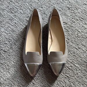 Calvin Klein Gray and Silver Flats Sleek Professional Design